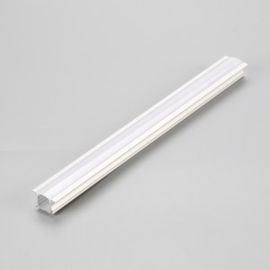 Boîtier linéaire à LED encastré avec profil en aluminium anodisé et capot en PC laiteux