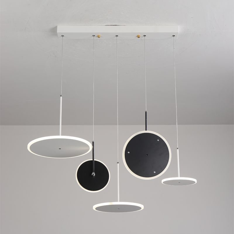 Nordic Design Iron Round Acrylique LED Pendentif Lumière Décor De Maison