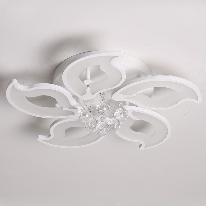 Plafonnier LED en forme de fleur de lustre en cristal avec 5\/8\/15 têtes